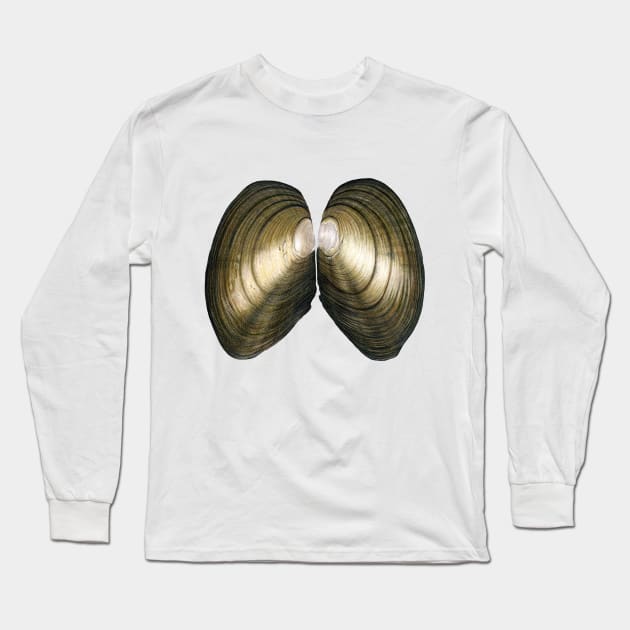 Duck Mussel (Anadonta Anatina) Long Sleeve T-Shirt by illucalliart